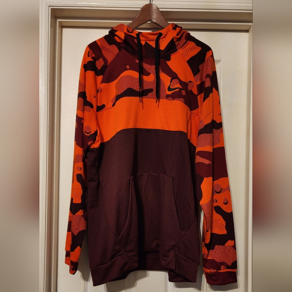 Orange and Brown Camouflage Hoodie